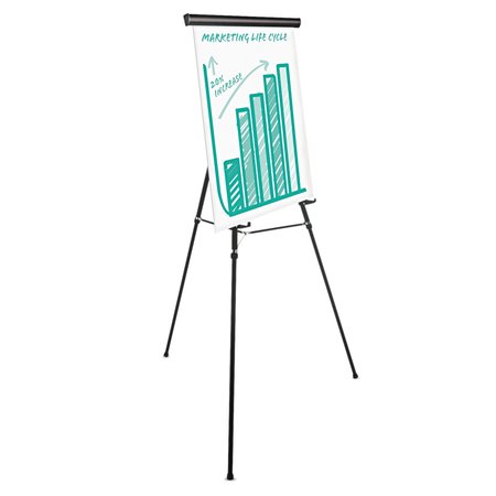 Universal One HD Easel, 69" Max Height, Metal, Blk UNV43034